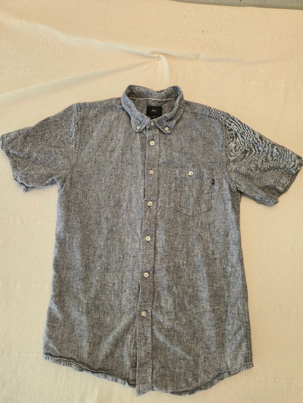 Obey Mens Short Sleeve Button Down Shirt Size Small